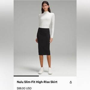 Lululemon nulu slim-fit high-rise skirt black size 12 NWT